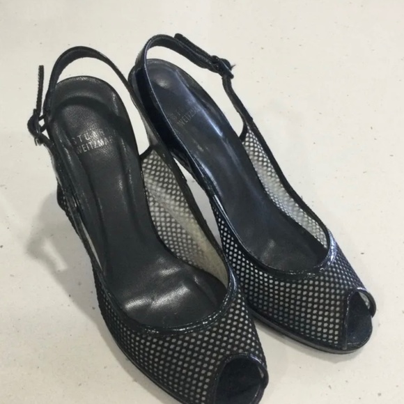 Stuart Weitzman Peep toe Sandals Sz.8 - Picture 1 of 7